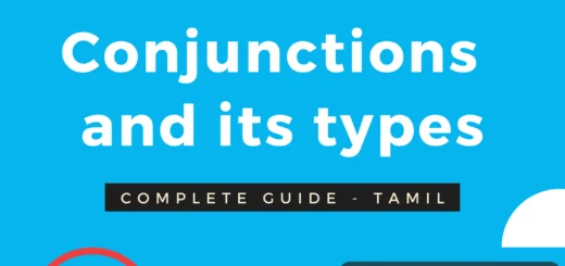 Conjunctions and its types with Examples in tamil