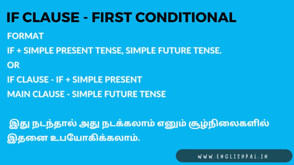 First conditional clauses in tamil