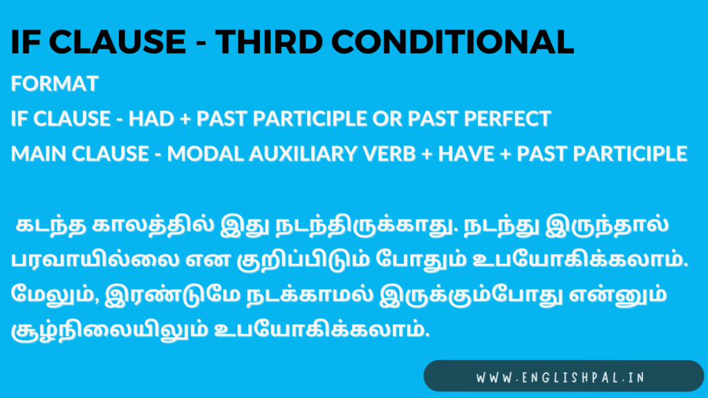 Third conditional clauses in tamil