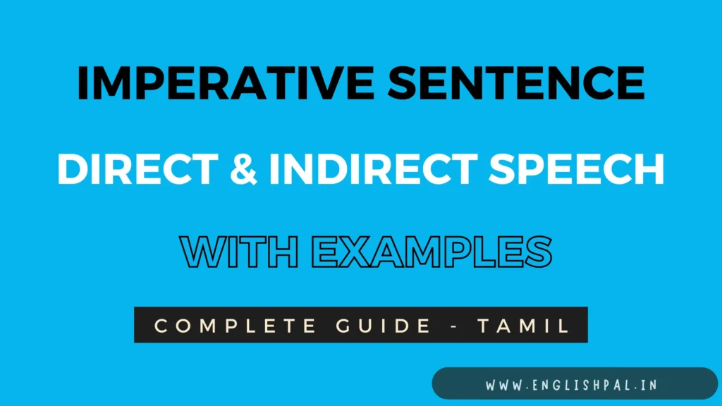 Imperative sentences direct and indirect speech in Tamil