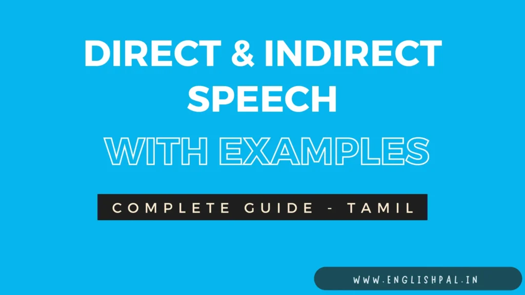 Direct speech and Indirect speech in Tamil