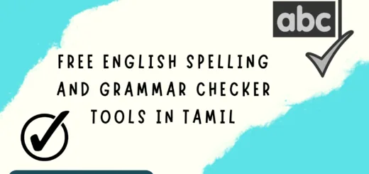 Free Spelling & Grammar Checker Tools in Tamil