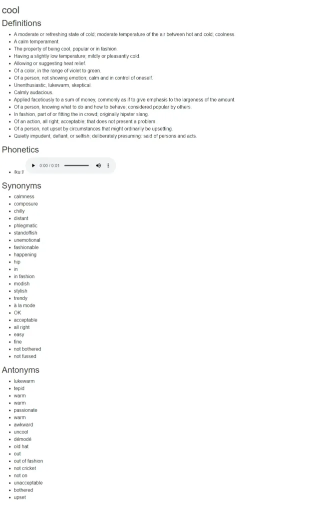 Free English dictionary online