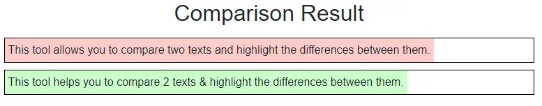 line comparison tool result example